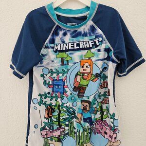 Minecraft Swimwear Shirt, Boys Sz 8